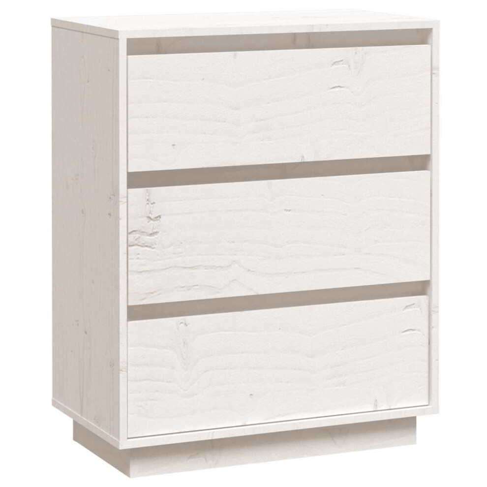VidaXL Sideboard - White - Solid Wood Pine - 60x34x75 cm - Model 813361 - Image 2