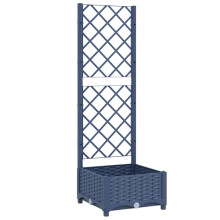 vidaXL Garden Planter with Trellis Plant Pot Flower Pot Planter Blue Grey PP