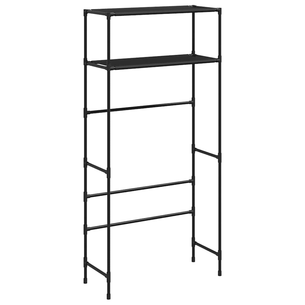 Vidaxl (Black) 2-Tier Storage Rack Over Washing Machine Laundry Storage Shelf Iron