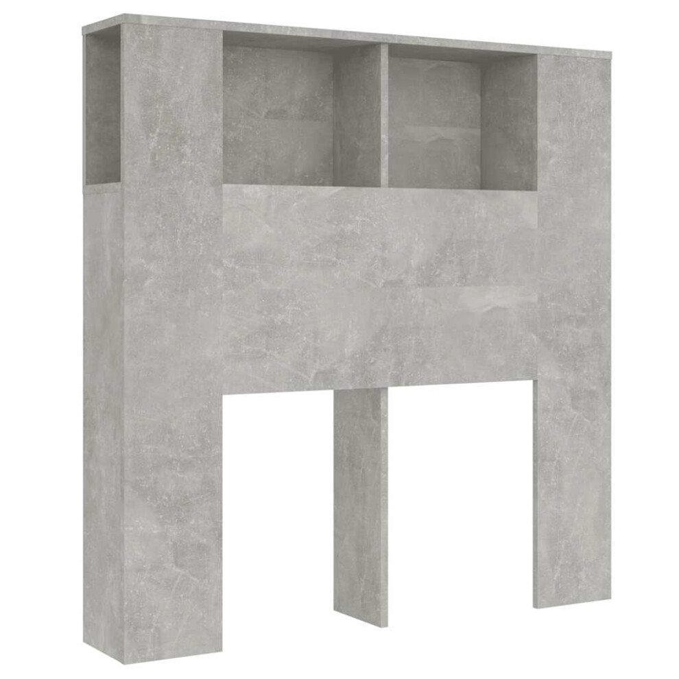 Vidaxl (Concrete Grey) Headboard Cabinet Indoor Bookcase Headboard Furniture Multi Colours