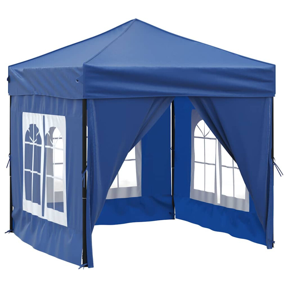 Vidaxl (Blue, 197.5 X 197.5 X 234 Cm) Folding Party Tent With Sidewall Patio Camping Gazebo Pavilion Marquee