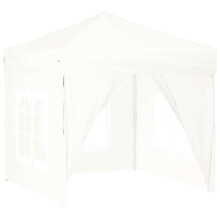 (white, 197.5 x 197.5 x 234 cm) vidaXL Folding Party Tent with Sidewall Patio Camping Gazebo Pavilion Marquee