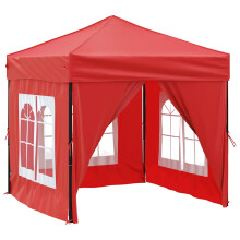 (red, 197.5 x 197.5 x 234 cm) vidaXL Folding Party Tent with Sidewall Patio Camping Gazebo Pavilion Marquee