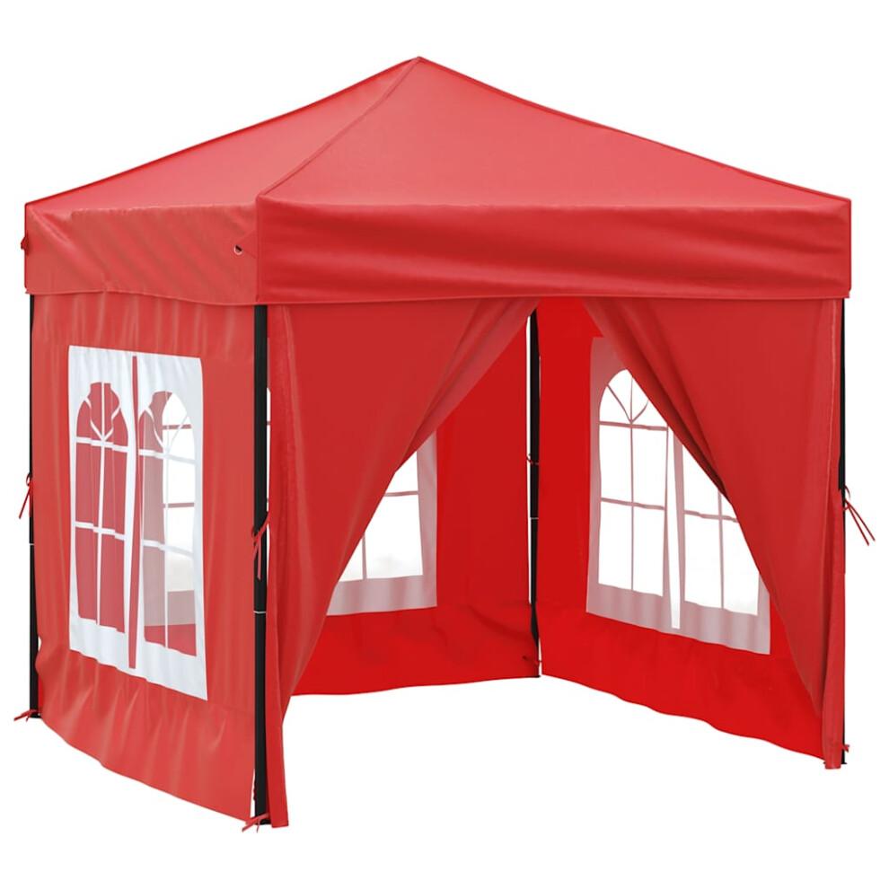 Vidaxl (Red, 197.5 X 197.5 X 234 Cm) Folding Party Tent With Sidewall Patio Camping Gazebo Pavilion Marquee