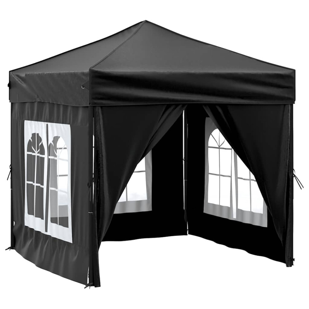 Vidaxl (Black, 197.5 X 197.5 X 234 Cm) Folding Party Tent With Sidewall Patio Camping Gazebo Pavilion Marquee