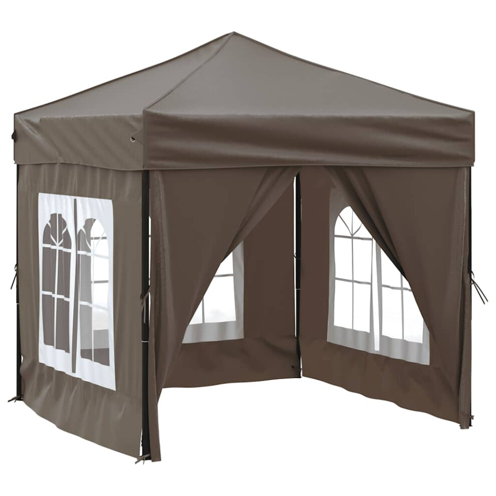 Vidaxl (Taupe, 197.5 X 197.5 X 234 Cm) Folding Party Tent With Sidewall Patio Camping Gazebo Pavilion Marquee