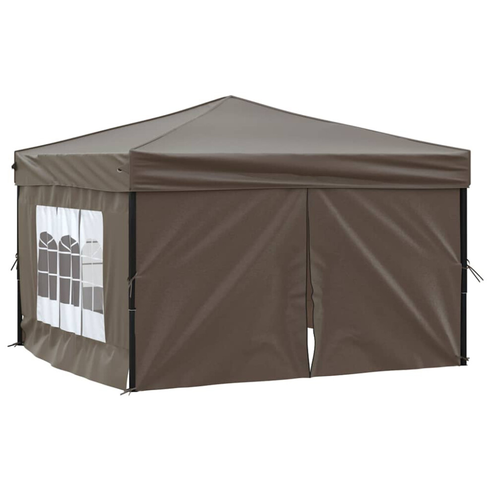 Vidaxl (Taupe, 291 X 291 X 245 Cm) Folding Party Tent With Sidewall Patio Camping Gazebo Pavilion Marquee