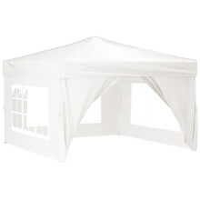 (white, 291 x 291 x 245 cm) vidaXL Folding Party Tent with Sidewall Patio Camping Gazebo Pavilion Marquee