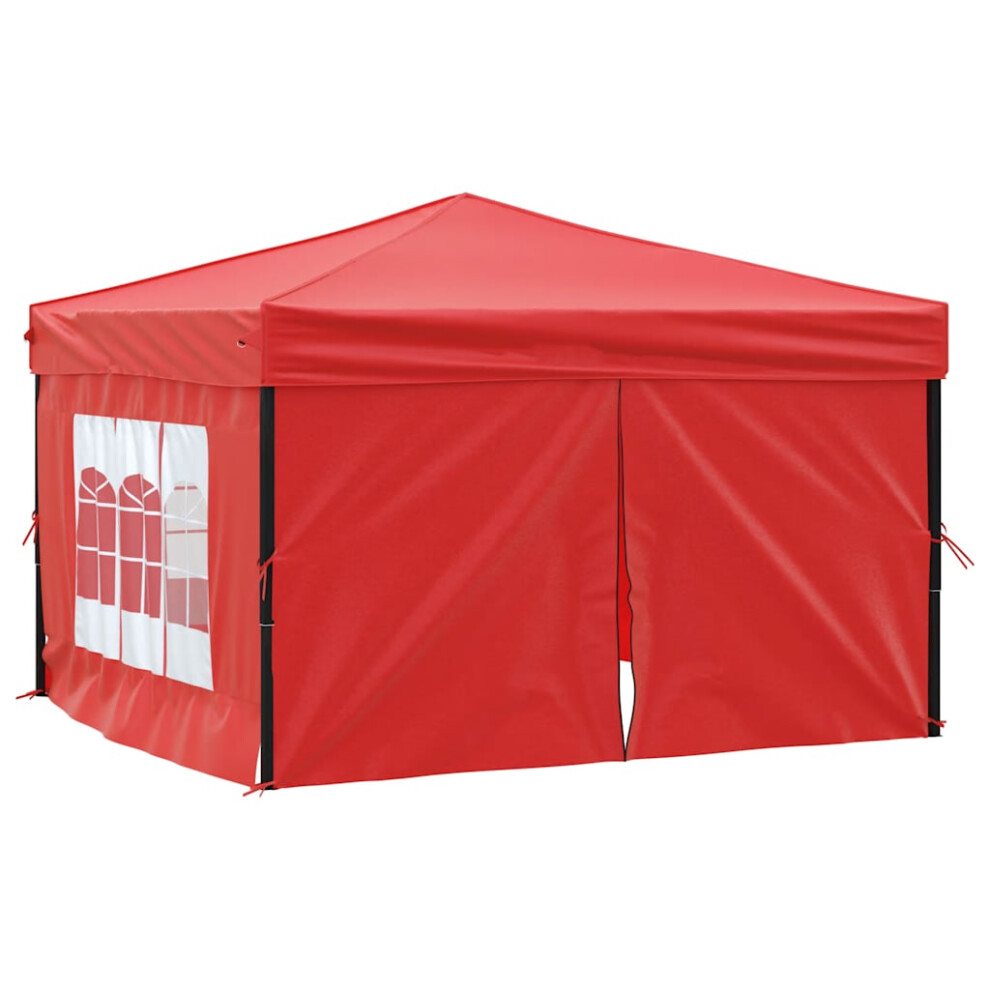 Vidaxl (, 291 X 291 X 245 Cm) Folding Party Tent With Sidewall Patio Camping Gazebo Pavilion Marquee Red