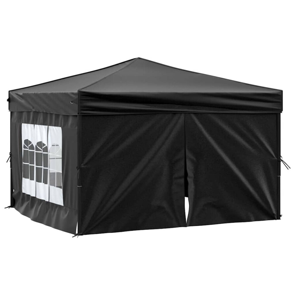 Vidaxl (, 291 X 291 X 245 Cm) Folding Party Tent With Sidewall Patio Camping Gazebo Pavilion Marquee Black