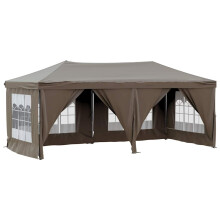 vidaXL Partyzelt Faltbar mit Seitenwänden Taupe 3x6 m
