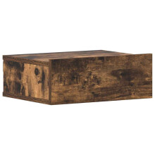 (Smoked oak, 1) vidaXL Floating Nightstand Wall Bedside Cabinet Hanging Shelf Engineered Wood
