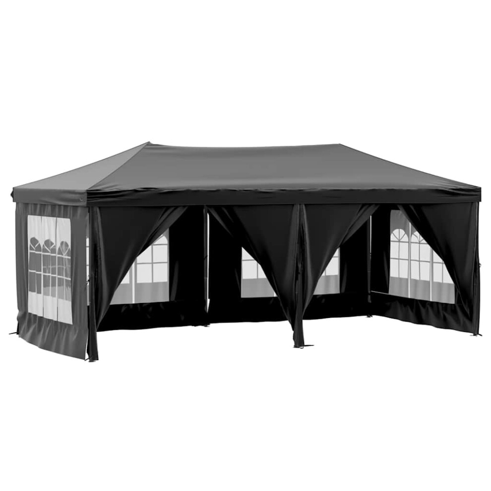 Vidaxl (Black) Folding Party Tent With Sidewall Patio Camping Gazebo Pavilion Marquee Black