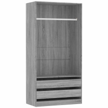 (Grey sonoma) vidaXL Wardrobe Clothing Storage Hanger Clothes Cabinet Closet Engineered Wood