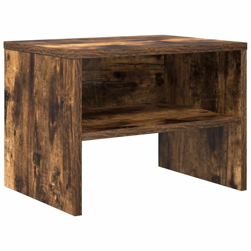 Vidaxl (Smoked Oak, 1 Pcs) Bedside Cabinet Home Telephone Nightstand Bed Table Engineered Wood