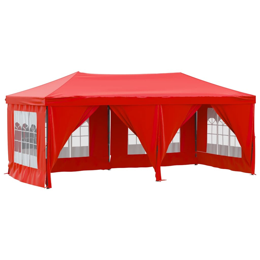 Vidaxl (Red) Folding Party Tent With Sidewall Patio Camping Gazebo Pavilion Marquee Red