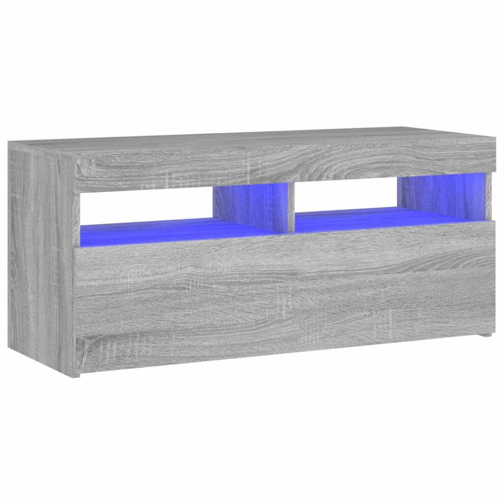 Vidaxl (Grey Sonoma) Tv Cabinet With Led Lights Sideboard Tv Stand Tv Unit Hifi Cabinet