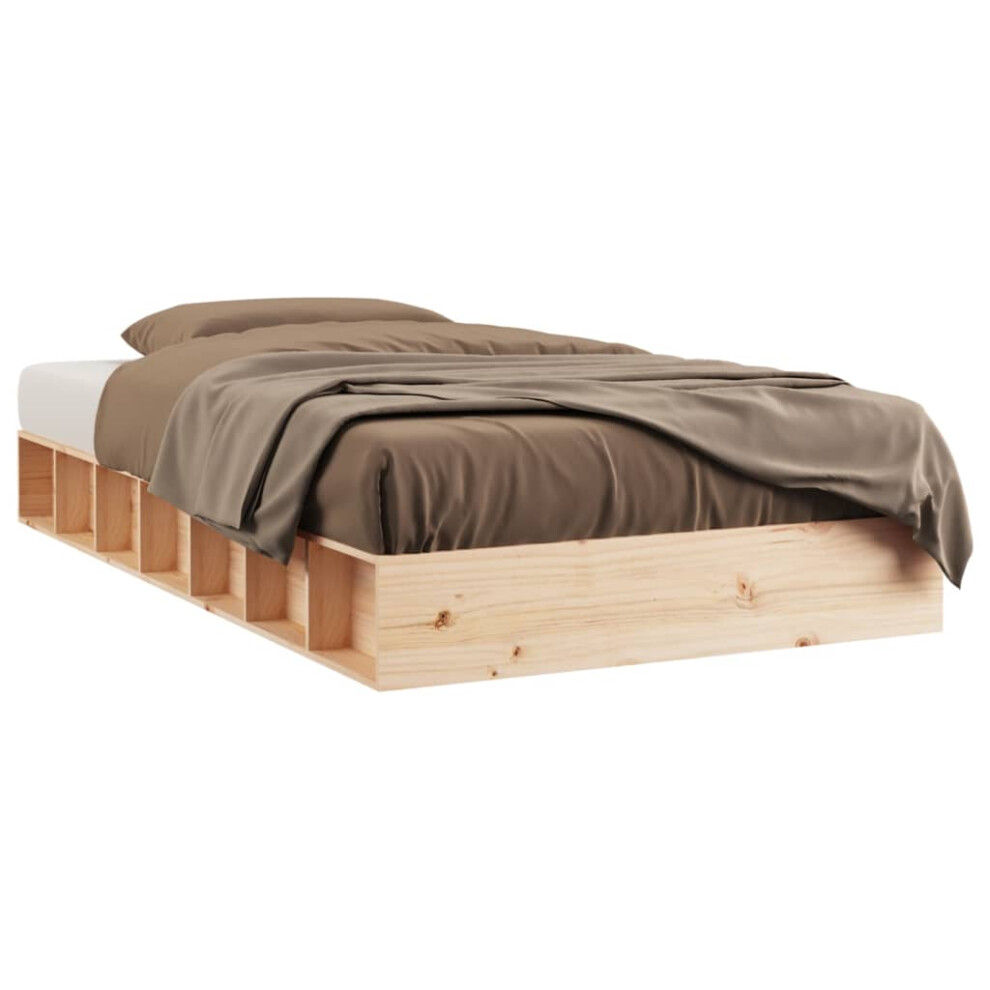 Vidaxl (Brown, 75 X 190 Cm) Bed Frame Home Wooden Bedstead Bed Base Mattress Foundation Solid Wood
