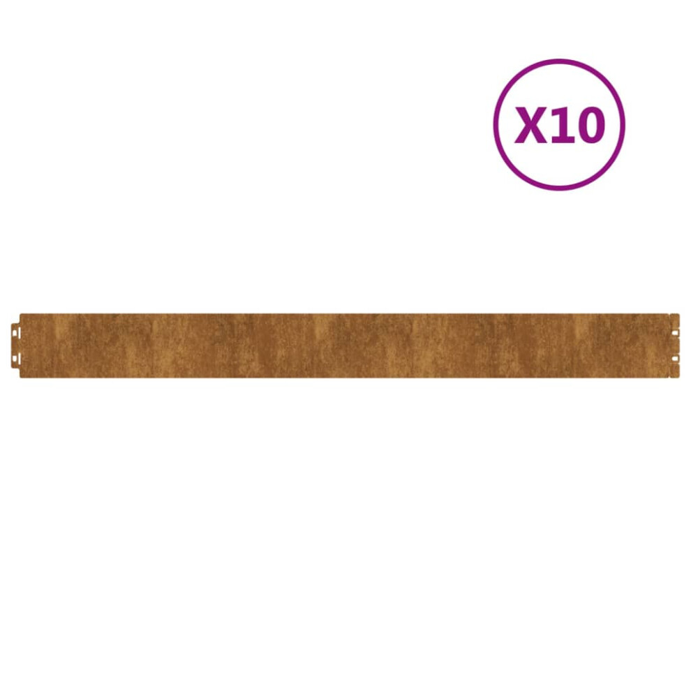 Vidaxl (10 X 103 Cm/ 10 Pcs) Lawn Edgings Garden Edging Outdoor Grass Border Flexible Corten Steel