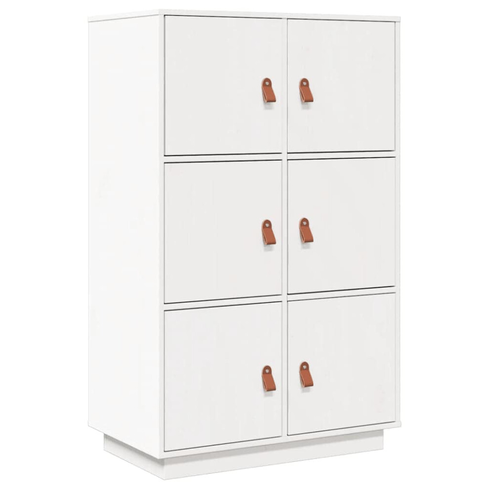 Vidaxl (White) Solid Wood Pine Highboard High Sideboard Buffet Cupboard Multi Colours White
