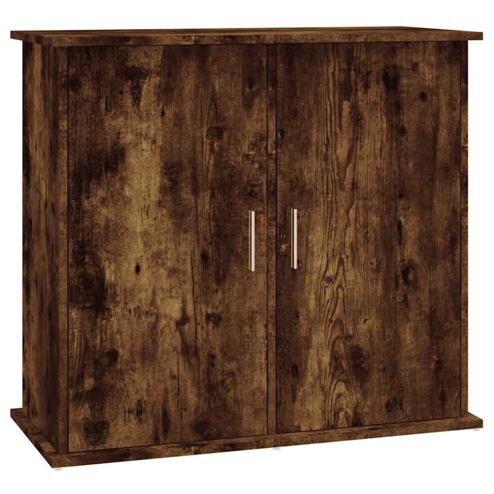 Vidaxl (Smoked Oak, 81 X 36 X 73 Cm) Aquarium Stand Fish Tank Cabinet Aquarium Cabinet Black Engineered Wood