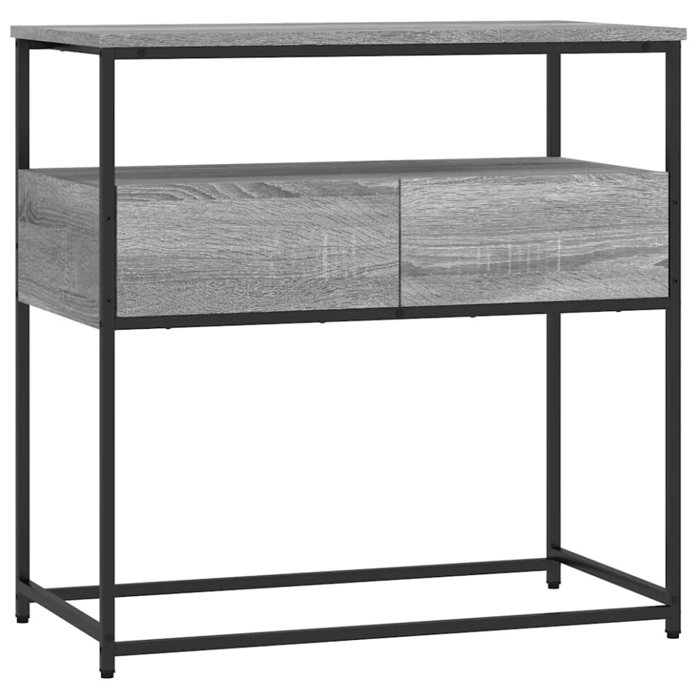 VIDAXL Console Table in Grey Sonoma, 75x40x75 cm Engineered Wood Entryway Table with Metal Frame - Image 2