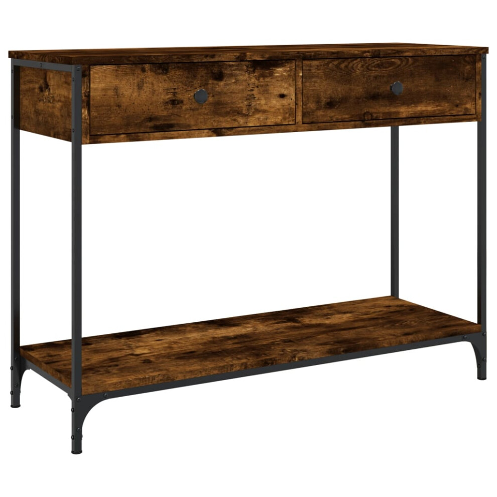 Vidaxl (Smoked Oak, 100 X 34.5 X 75 Cm) Console Table Side End Table Hallway Stand Sofa Table Engineered Wood