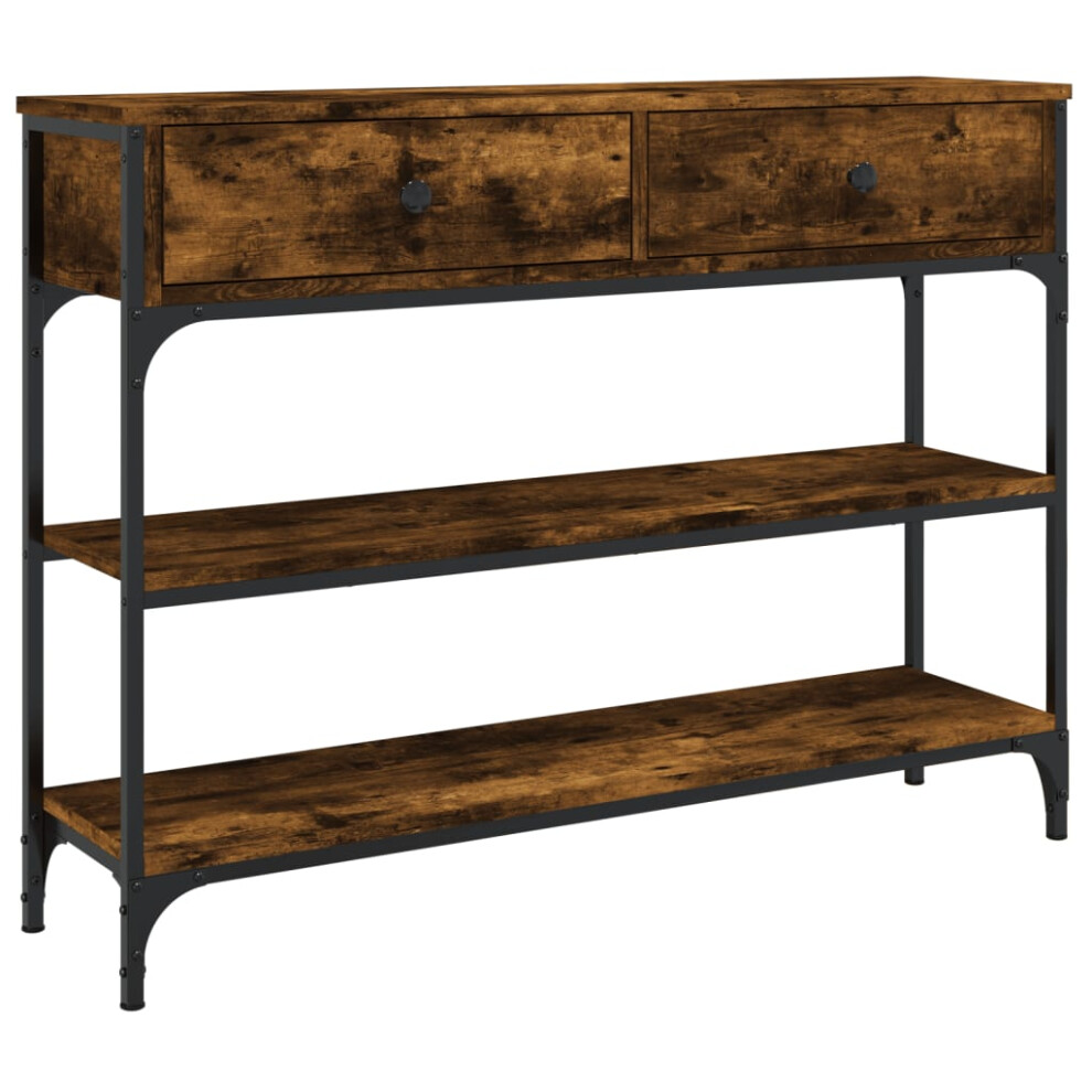 Vidaxl (Smoked Oak, 100 X 25 X 75 Cm) Console Table Side End Table Hallway Stand Sofa Table Engineered Wood