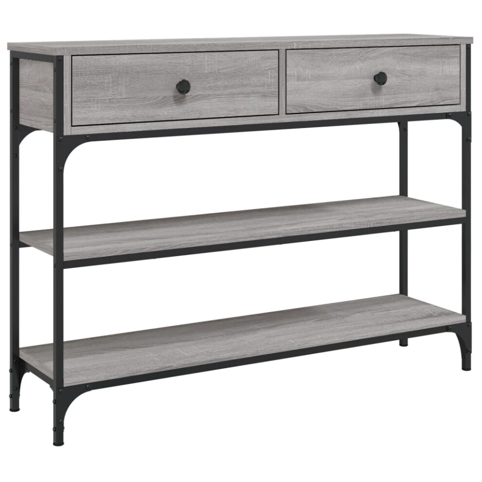 VIDAXL Console Table in Grey Sonoma, 100x25x75 cm Engineered Wood Hallway Side Table with Metal Frame - Image 3