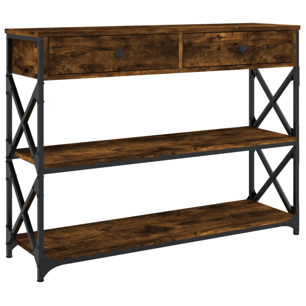 Vidaxl (Smoked Oak, 100 X 28 X 75 Cm) Console Table Side End Table Hallway Stand Sofa Table Engineered Wood