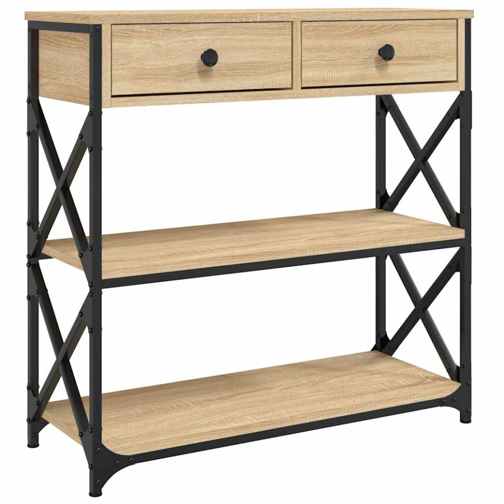 Vidaxl (Sonoma Oak, 75 X 28 X 75 Cm) Console Table Side End Table Hallway Stand Sofa Table Engineered Wood