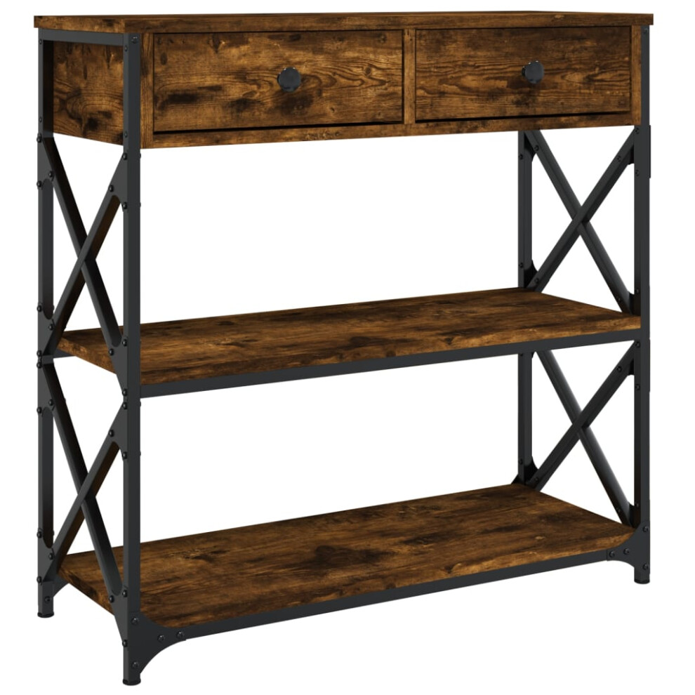 Vidaxl (Smoked Oak, 75 X 28 X 75 Cm) Console Table Side End Table Hallway Stand Sofa Table Engineered Wood