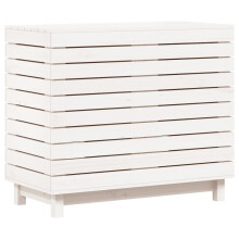 (white, 88,5 x 44 x 76 cm) vidaXL Laundry Basket Laundry Hamper with Lid Laundry Sorter Solid Wood Pine