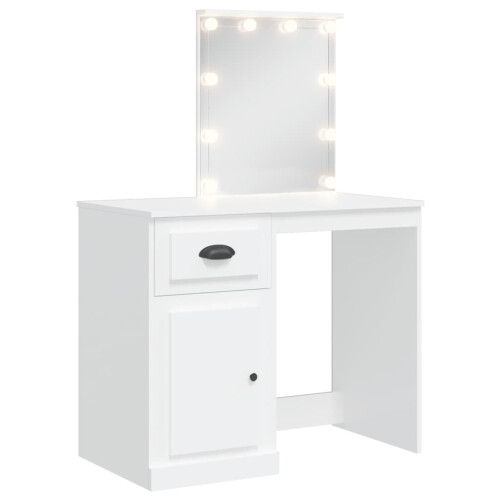 VidaXL (white) vidaXL Dressing Table with LED Lights Makeup Table Vanity Desk Cosmetic Table
