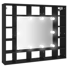 vidaXL LED-Spiegelschrank Schwarz 91x15x76,5 cm