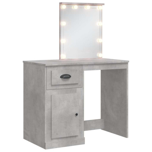 VidaXL (concrete grey) vidaXL Dressing Table with LED Lights Makeup Table Vanity Desk Cosmetic Table