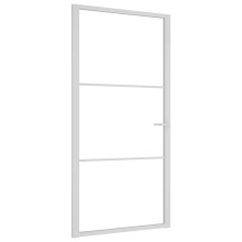 vidaXL Innentür 102,5x201,5 cm Weiß ESG-Glas und Aluminium