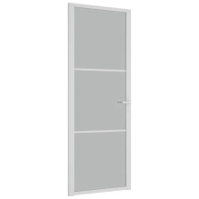 vidaXL Innentür 76x201,5 cm Weiß Mattglas und Aluminium
