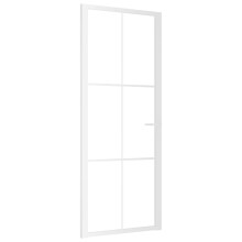 vidaXL Innentür 83x201,5 cm Weiß ESG-Glas und Aluminium