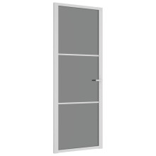 vidaXL Innentür 76x201,5 cm Weiß ESG-Glas und Aluminium