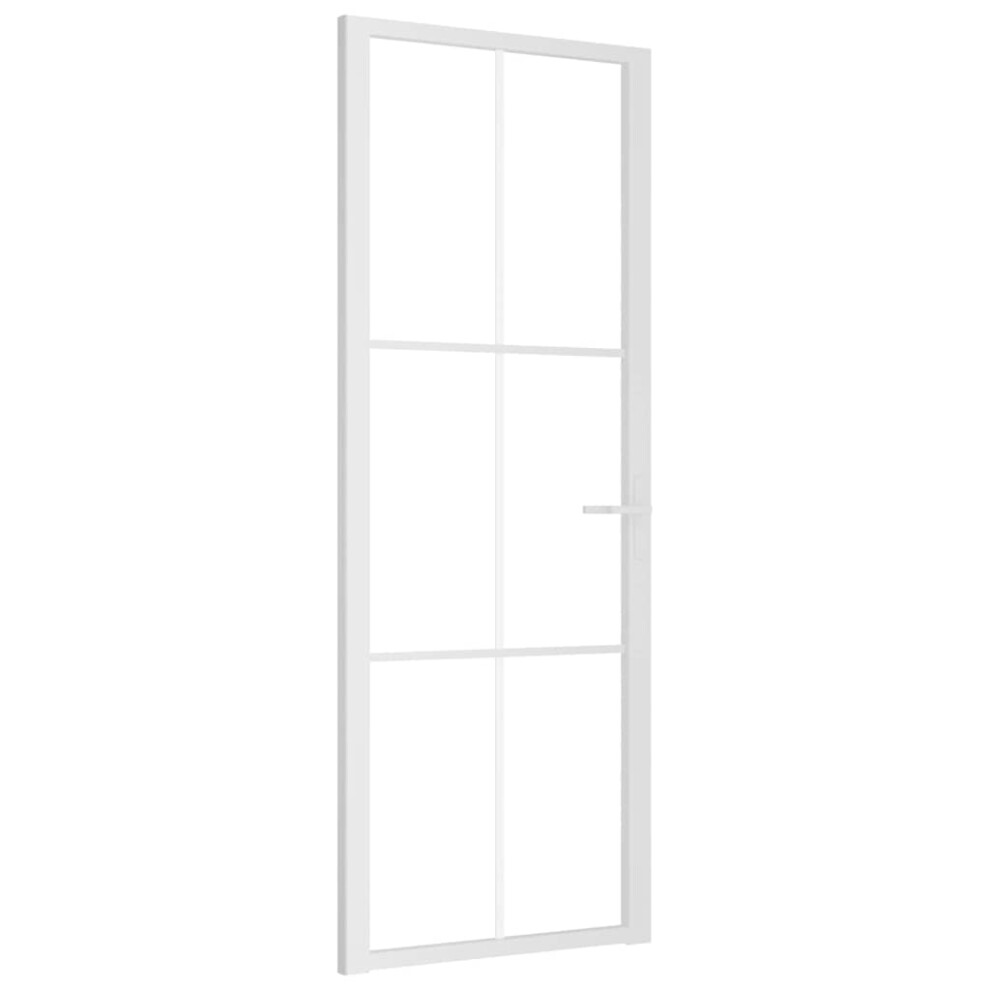 (White, 76 x 201.5 cm (W x H)) vidaXL Interior Door ESG Glass and Aluminium Bedroom Door Indoor Inner Door