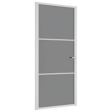 vidaXL Innentür 93x201,5 cm Weiß ESG-Glas und Aluminium