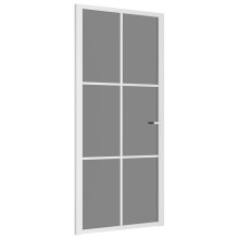 vidaXL Innentür 93x201,5 cm Weiß ESG-Glas und Aluminium