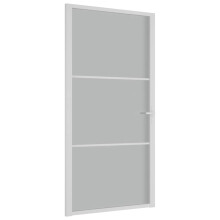 vidaXL Innentür 102,5x201,5 cm Weiß Mattglas und Aluminium