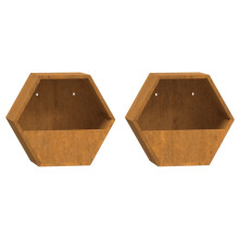 (30 x 10 x 25 cm) vidaXL Wall Planters Decor Hanging Flower Plant Pot 2 pcs Rusty Corten Steel