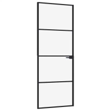 (black, 76 x 201.5 cm/3 horizontal bars) vidaXL Interior Door Inner Internal Door Panel Tempered Glass and Aluminium