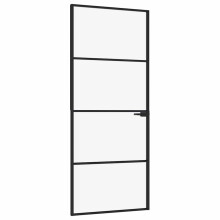 (black, 83 x 201.5 cm/3 horizontal bars) vidaXL Interior Door Inner Internal Door Panel Tempered Glass and Aluminium