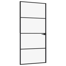(black, 93 x 201.5 cm/3 horizontal bars) vidaXL Interior Door Inner Internal Door Panel Tempered Glass and Aluminium