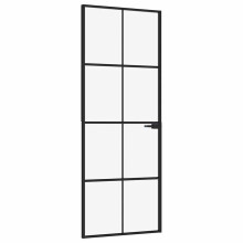 (black, 76 x 201.5 cm/4x2 grids) vidaXL Interior Door Inner Internal Door Panel Tempered Glass and Aluminium