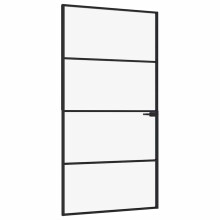 (black, 102 x 201.5 cm/3 horizontal bars) vidaXL Interior Door Inner Internal Door Panel Tempered Glass and Aluminium